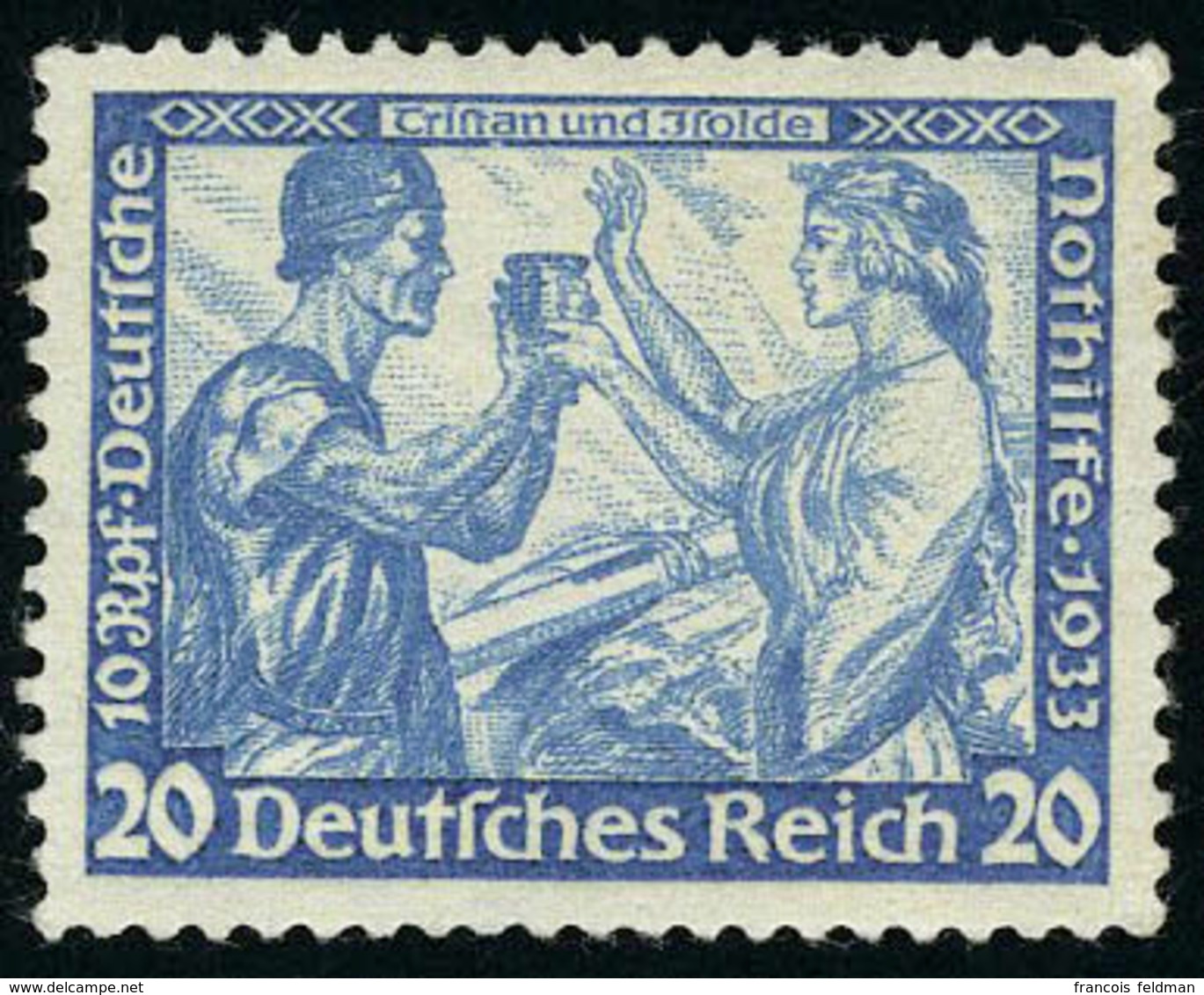 Neuf Sans Charnière N°476. 20p + 10p Bleu Clair. T.B. - Sonstige & Ohne Zuordnung