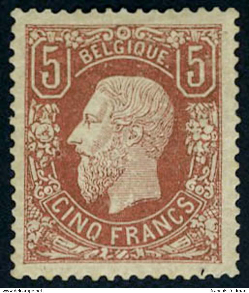 Neuf Avec Charnière N° 37, 5f Brun-rouge, Bon Centrage, TB, Signé Calves - Autres & Non Classés