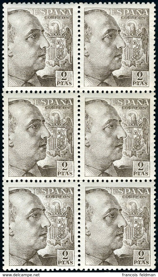 Neuf Sans Charnière N° 791B, 2p Brun Foncé Franco, Dentelé 13 X 31ex Dont 1 Bloc De 20ex TB - Other & Unclassified