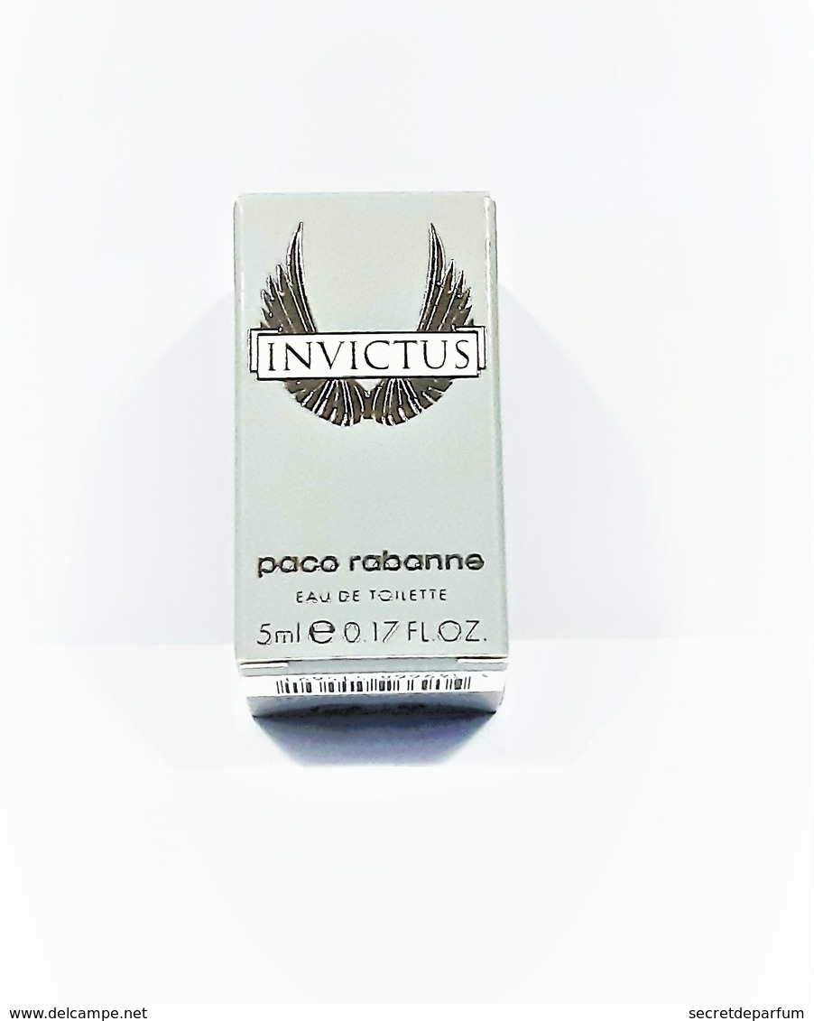 Miniatures De Parfum  BOITE VIDE INVICTUS De PACO RABANNE    EDT   5  Ml - Miniatures Hommes (avec Boite)