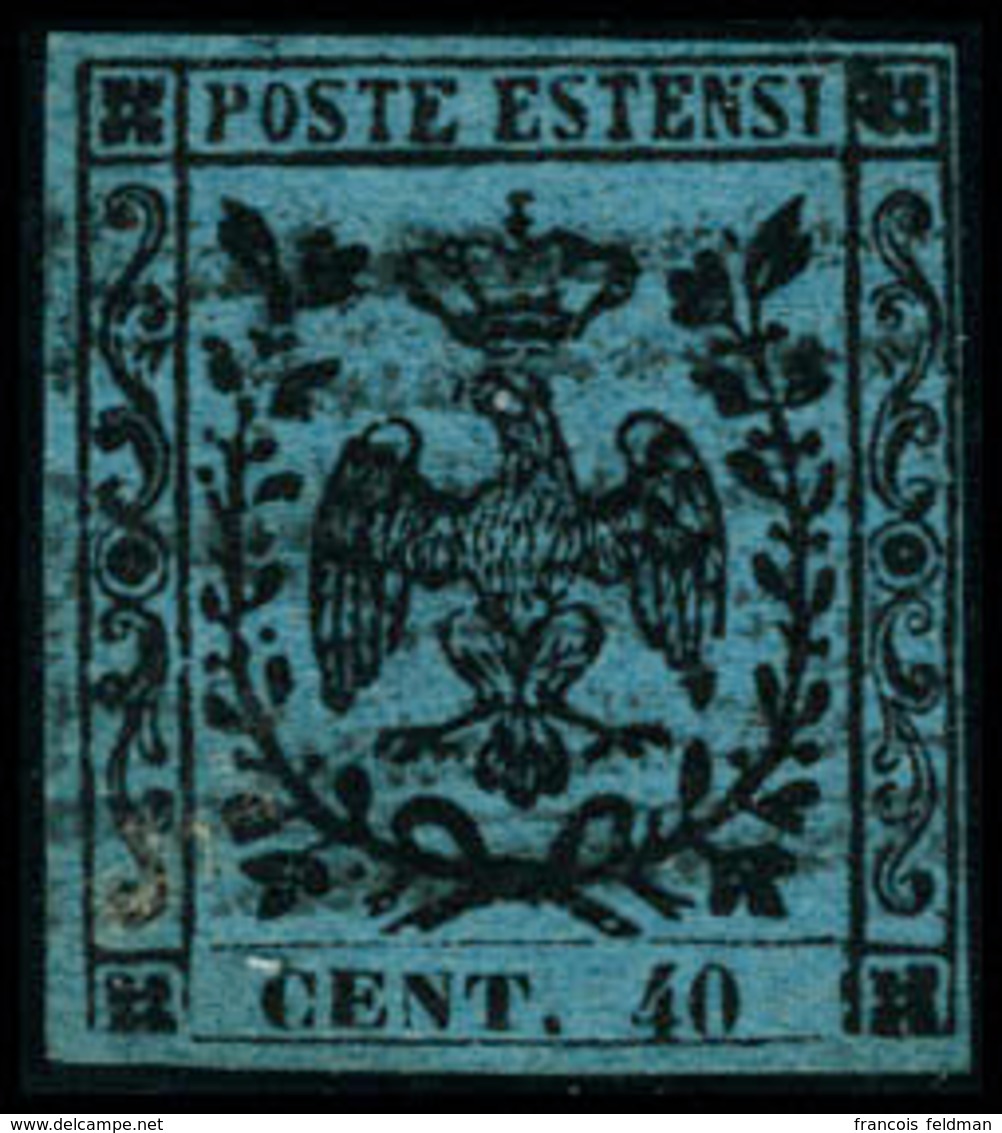 Oblitéré N°5a. 40c Bleu Ciel. T.B. Signé Diéna (Sassone N° 5). - Autres & Non Classés