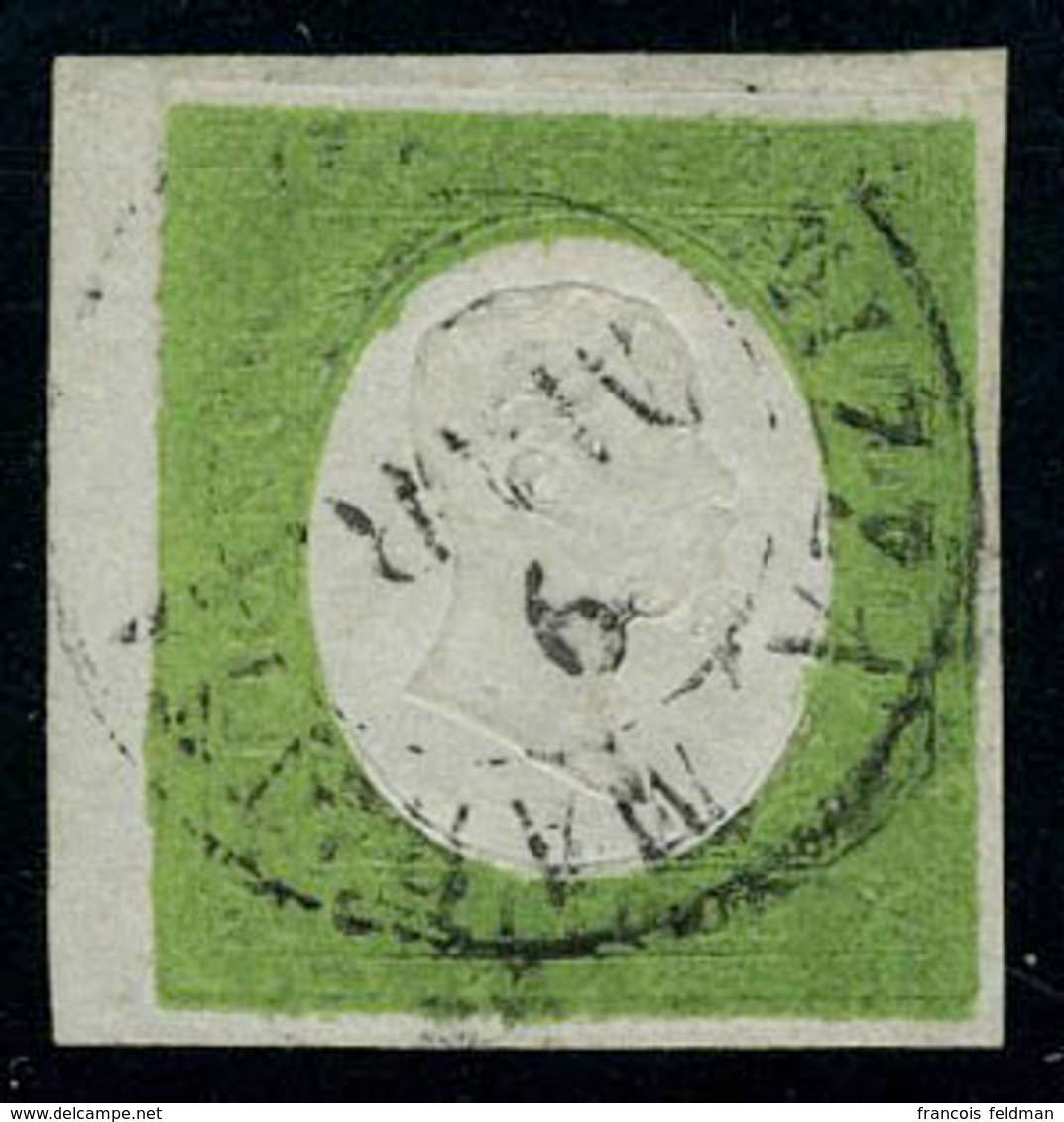 Oblitéré N° 7, 5c Vert Jaune, Piece De Luxe, Bdf, Superbe, Signé Diéna, Sassone 7 - Altri & Non Classificati