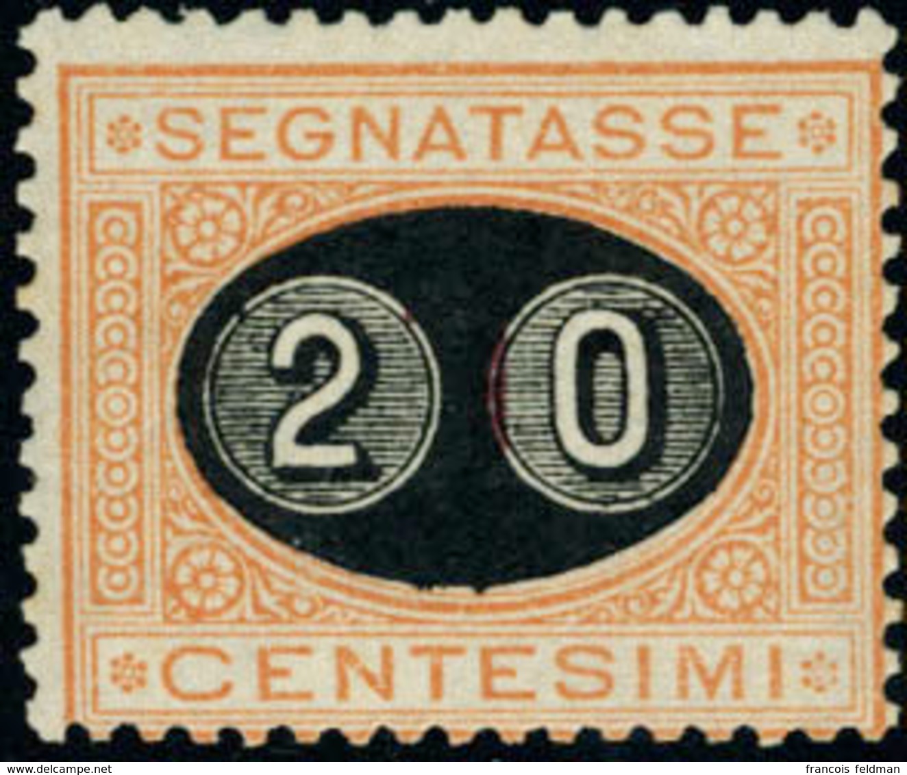 Neuf Avec Charnière N°23. 20 S/1c Orange. Cl. T.B. Signé Fiechi (Sassone) - Otros & Sin Clasificación