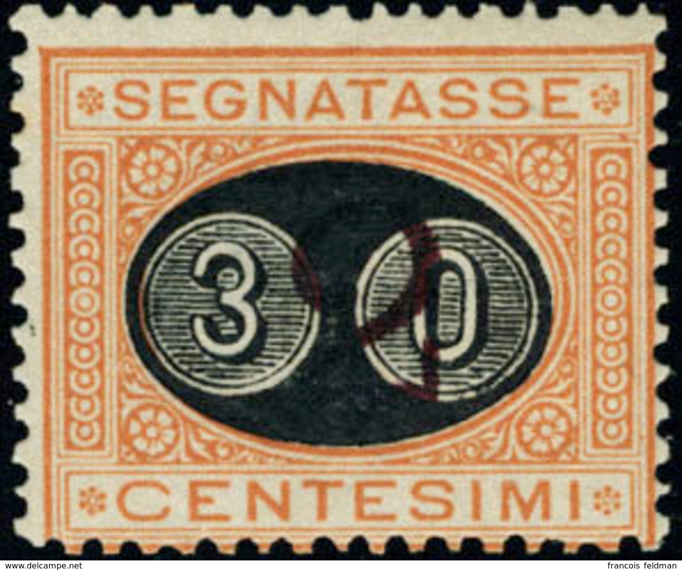 Neuf Avec Charnière N°24. 30 S/2c Orange. Cl. T.B. Signé Fiechi - Otros & Sin Clasificación