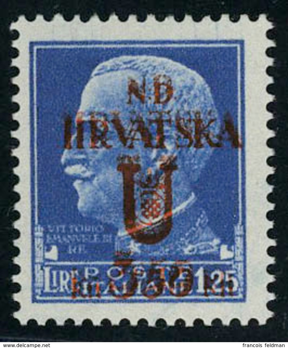 Neuf Sans Charnière Occupation Croate 3.50 Sur 30 Et 3.50 Sur 1.25, Les 2 Ex Double Surcharge, T.B. Rare, Sassone 11a Et - Other & Unclassified