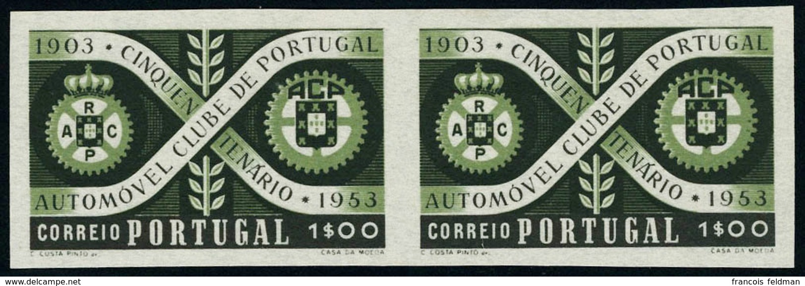 Neuf Sans Gomme N° 793/4, Cinquantenaire De L'Automobile-Club Du Portugal, Chaque En Paire Hor. ND, T.B. - Other & Unclassified