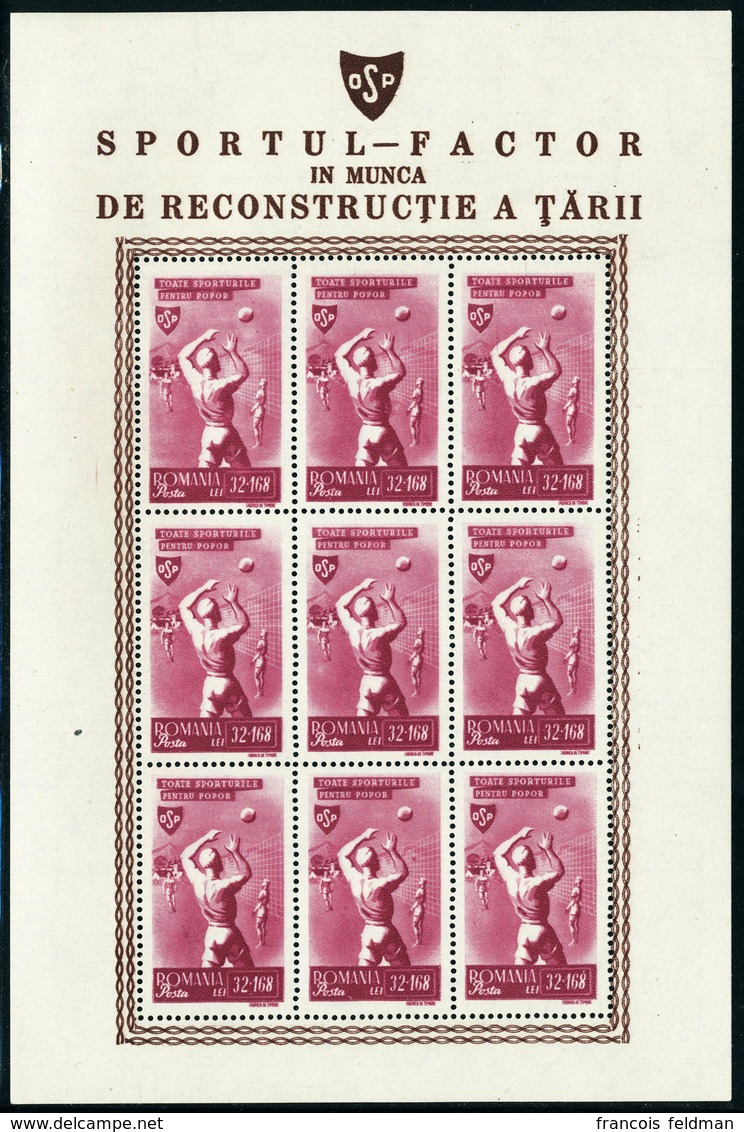 Neuf Sans Charnière N° 843/47 + 849/53, Sports Populaires, Dentelés Et ND En Mini Blocs De 9 Séries, Michel N° 874/83. T - Sonstige & Ohne Zuordnung