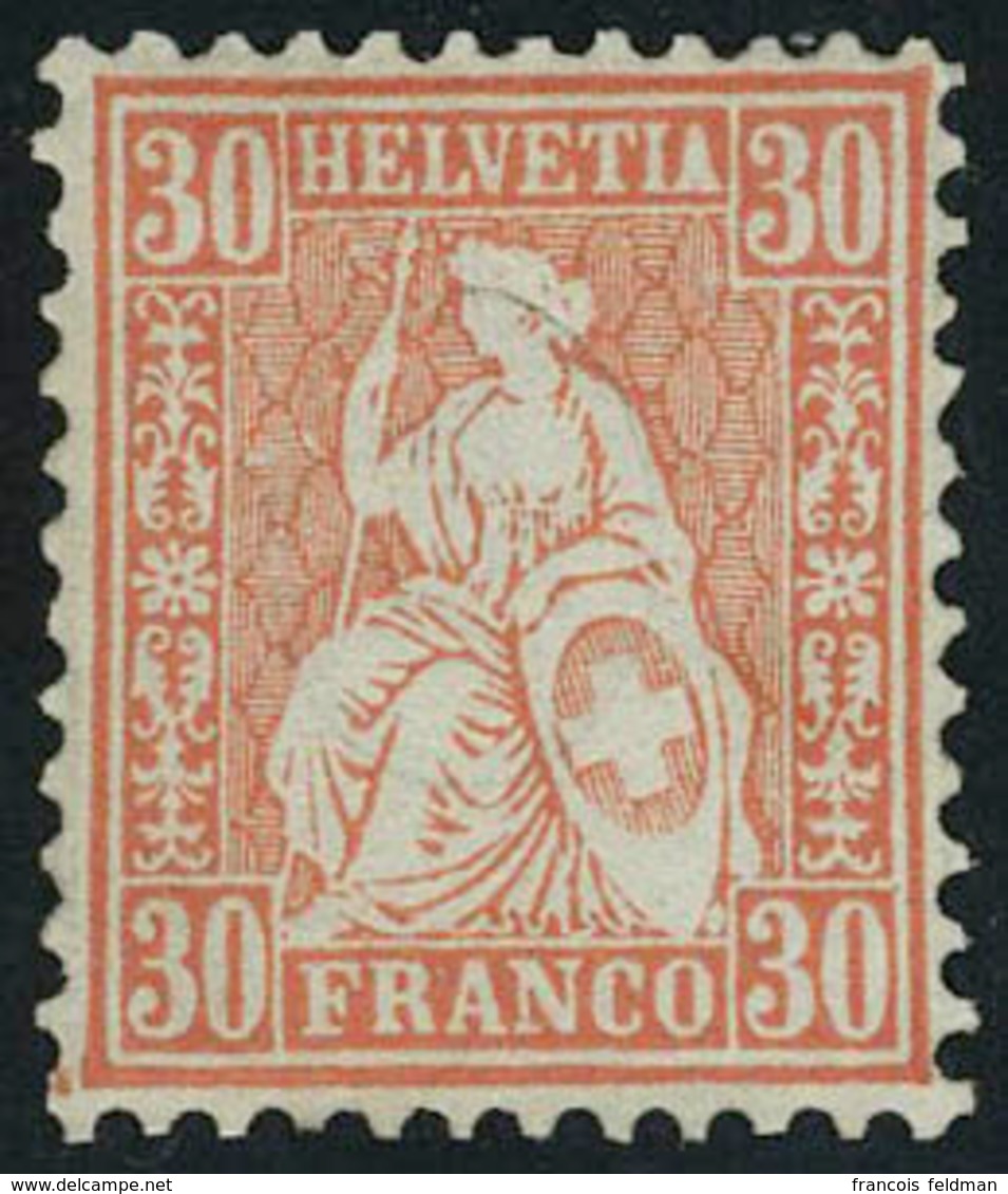 Neuf Avec Charnière N° 38, 30c Vermillon T.B. Signé Brun Zurmstein 33 1800 CHF - Altri & Non Classificati