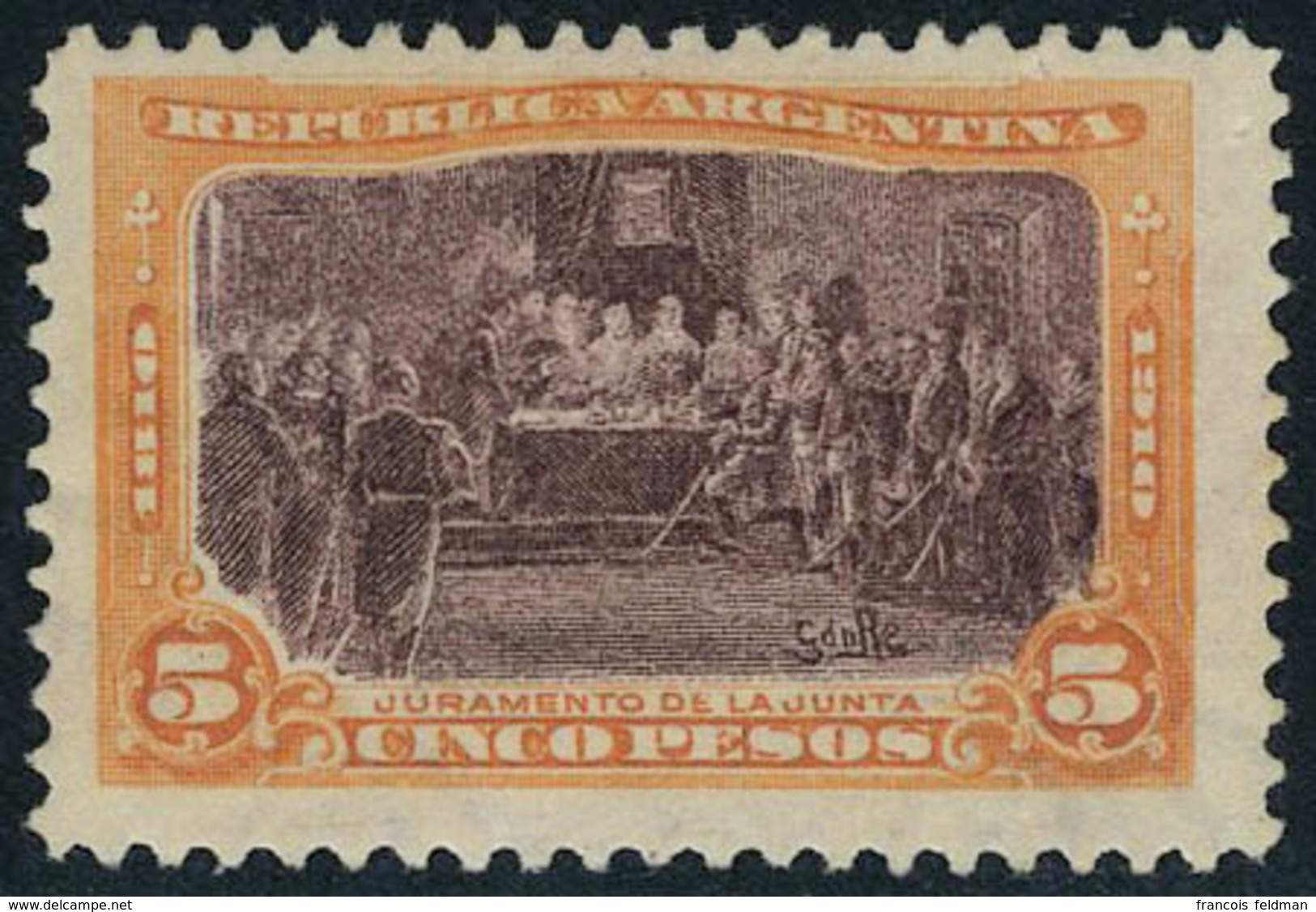 Neuf Avec Charnière N° 161, 5 Pesos Serment De La Junte, T.B. - Other & Unclassified