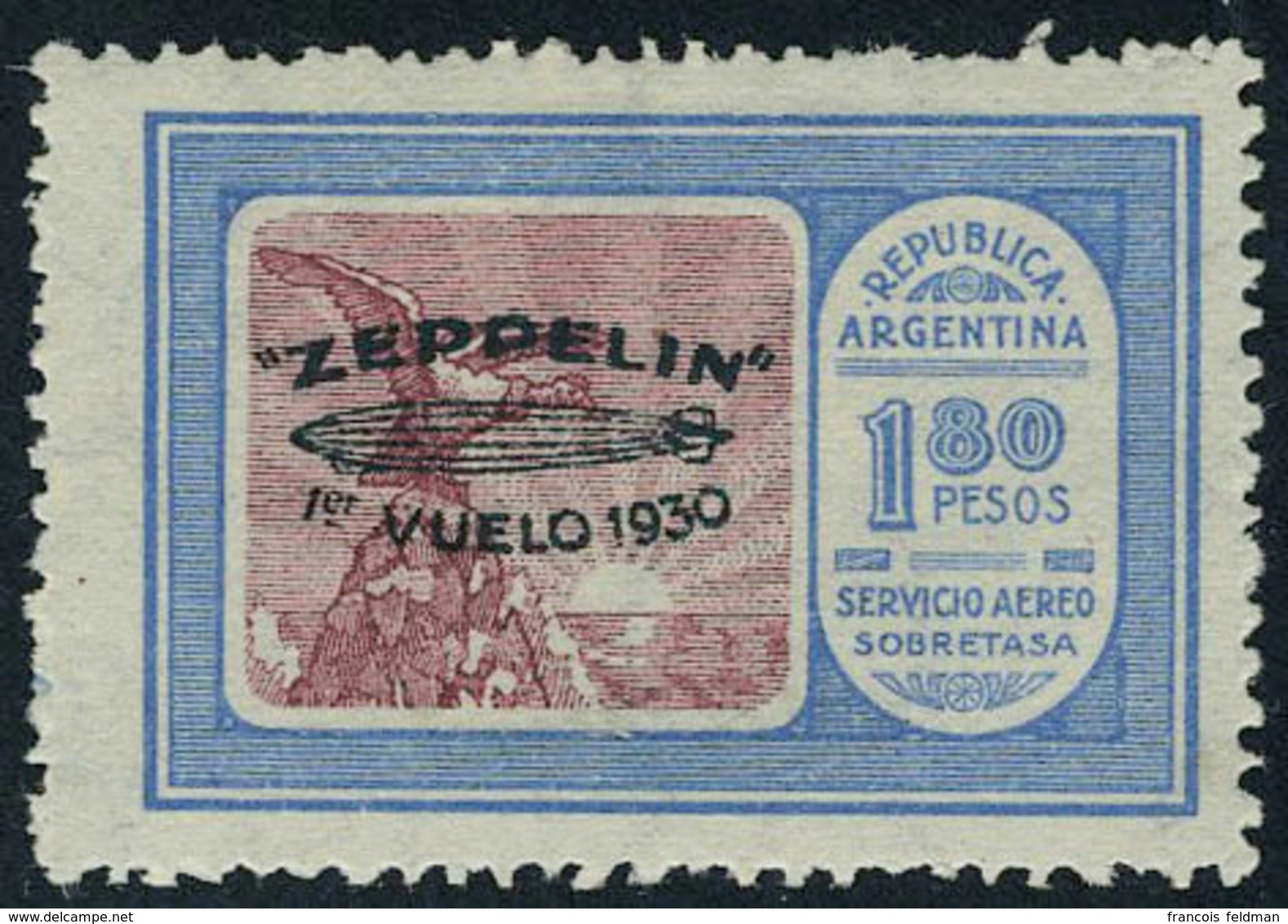 Neuf Avec Charnière N° 19A/E, La Sérei Zeppelin Surcharge Verte T.B. Signé Brun ( Sauf 3.60 Cote 10) - Altri & Non Classificati