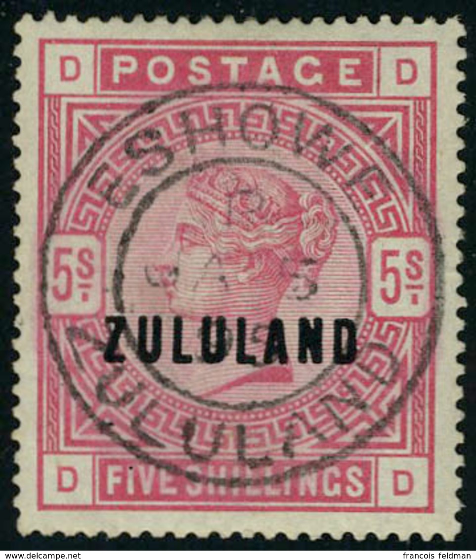 Oblitéré N° 11, 5 Shillings Rose, Oblitération Centrale, Superbe, Signé Brun - Autres & Non Classés