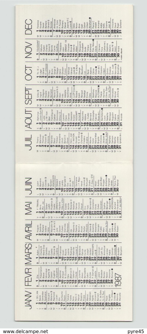 Carte De Visite Publicitaire Avec Calendrier 1987 " L'Est éclair " - Enfants