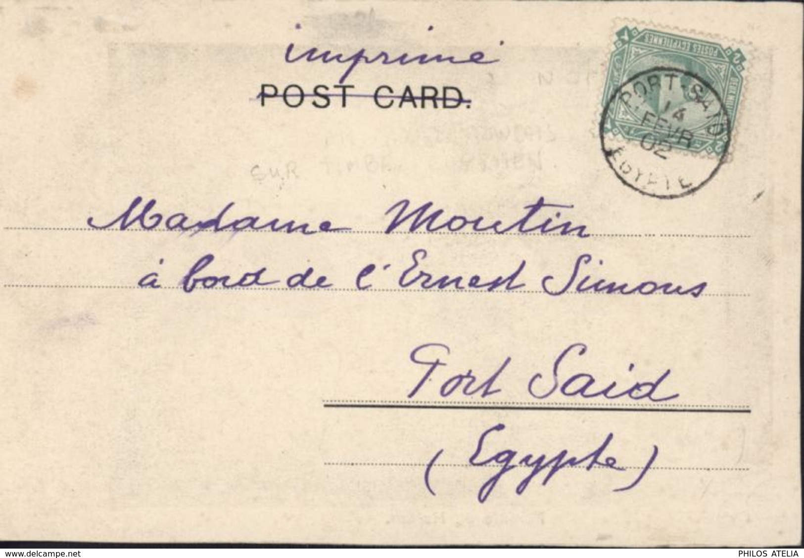 YT Postes égyptiennes 37 Avec CAD Bureau Français à L'étranger Port Saïd Egypte 14 Fev 02 Imprimé Rare CP Femme Harem - Lettres & Documents