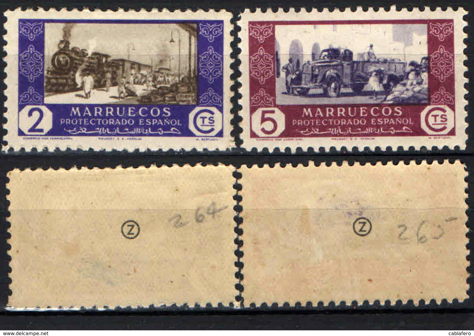 MAROCCO SPAGNOLO -  1948 - Commerce  By Railroad And By Truck - MH - Marocco Spagnolo