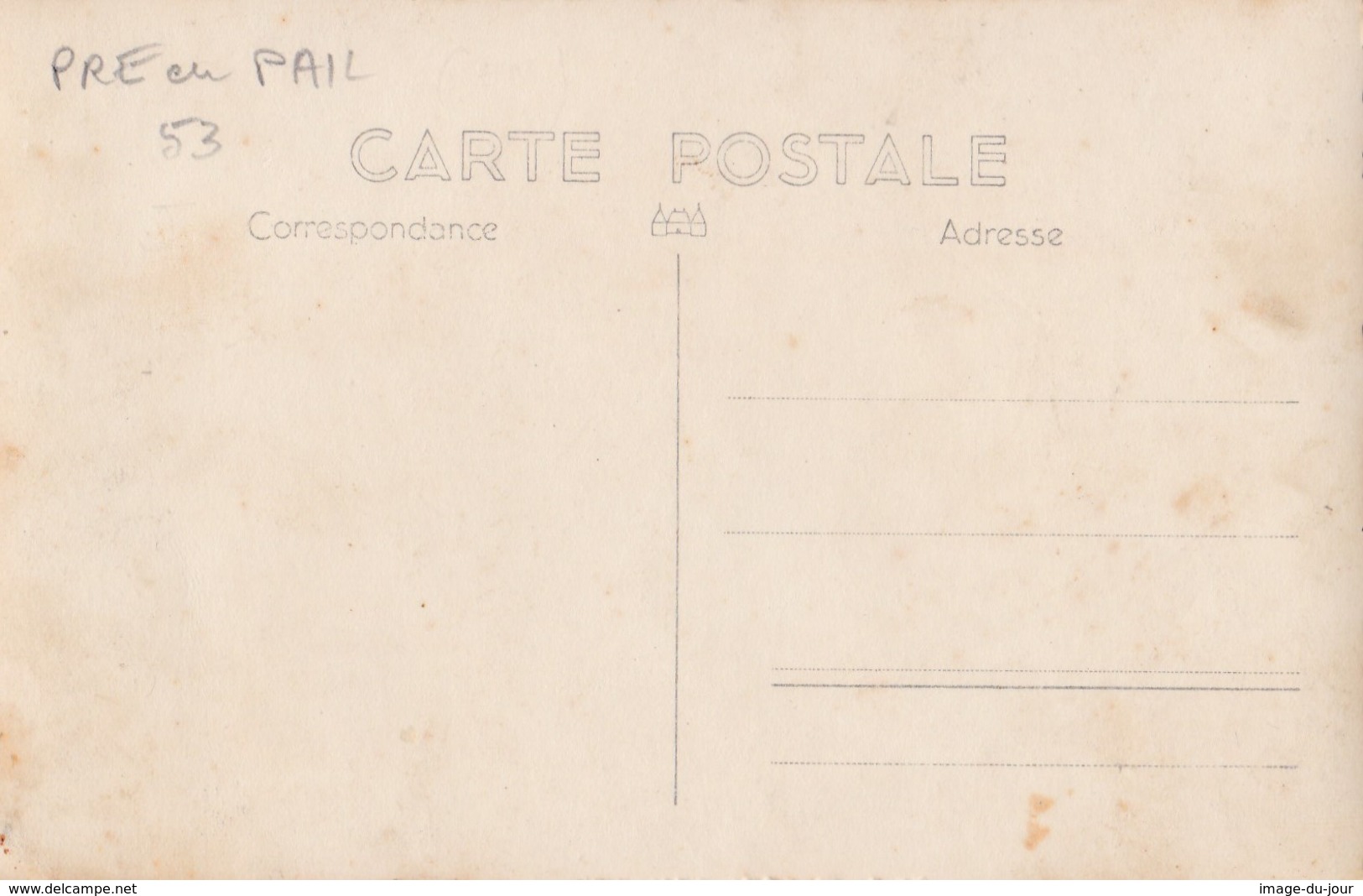 CARTE PHOTO  PRE EN PAIL ECOLE DE GARÇONS CLASSE ÉLÈVES PROFESSEUR  PRIX FIXE - Pre En Pail