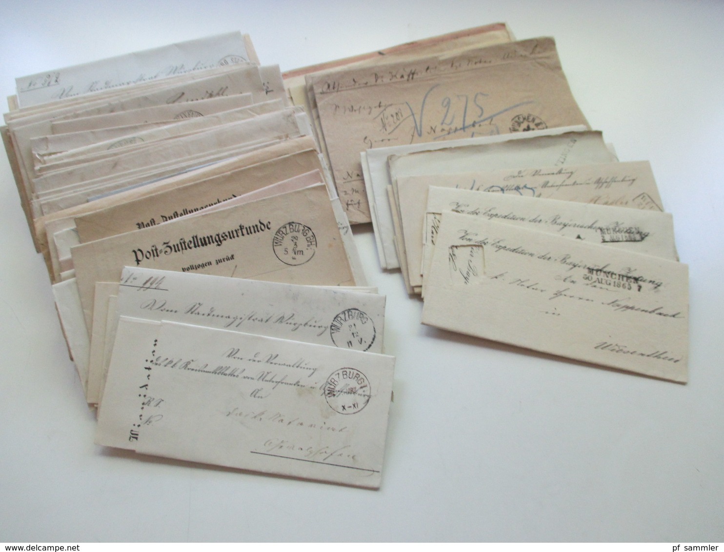 AD Bayern - DR 1809 - 1920er Jahre! Dienstbriefe / Amtsbriefe Markenlos. Viel Mit Inhalt. Farbige Stempel. 100 Stk - Collections (without Album)