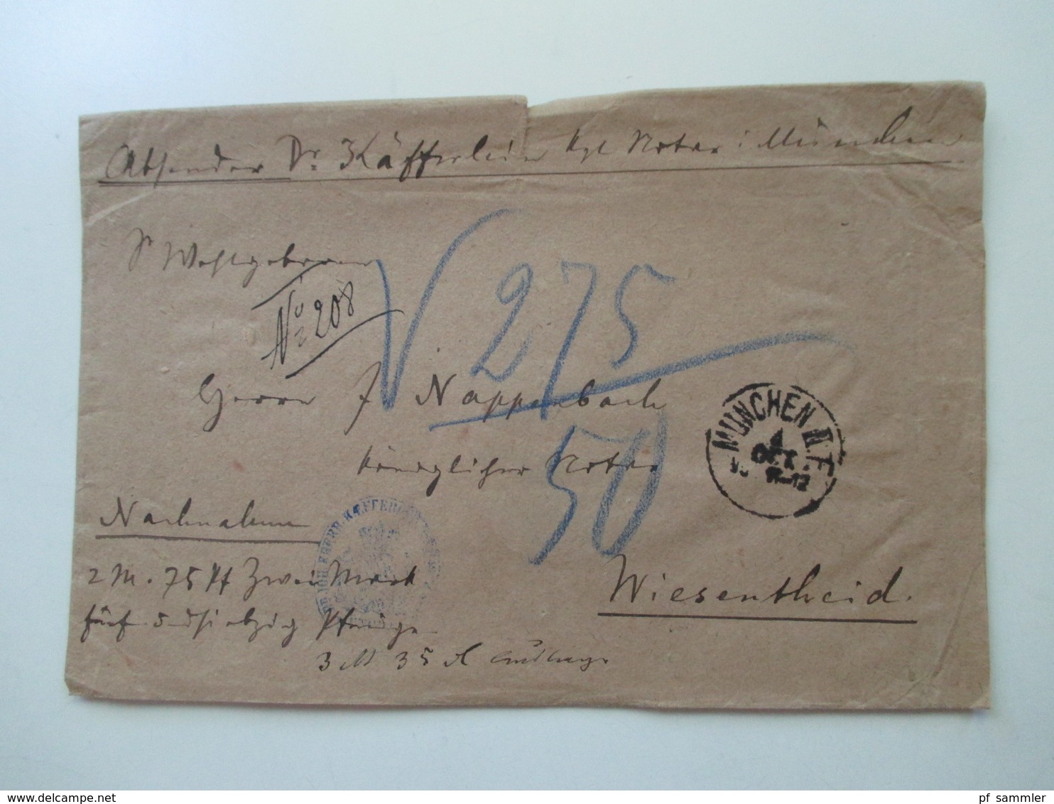 AD Bayern - DR 1809 - 1920er Jahre! Dienstbriefe / Amtsbriefe Markenlos. Viel mit Inhalt. Farbige Stempel. 100 Stk