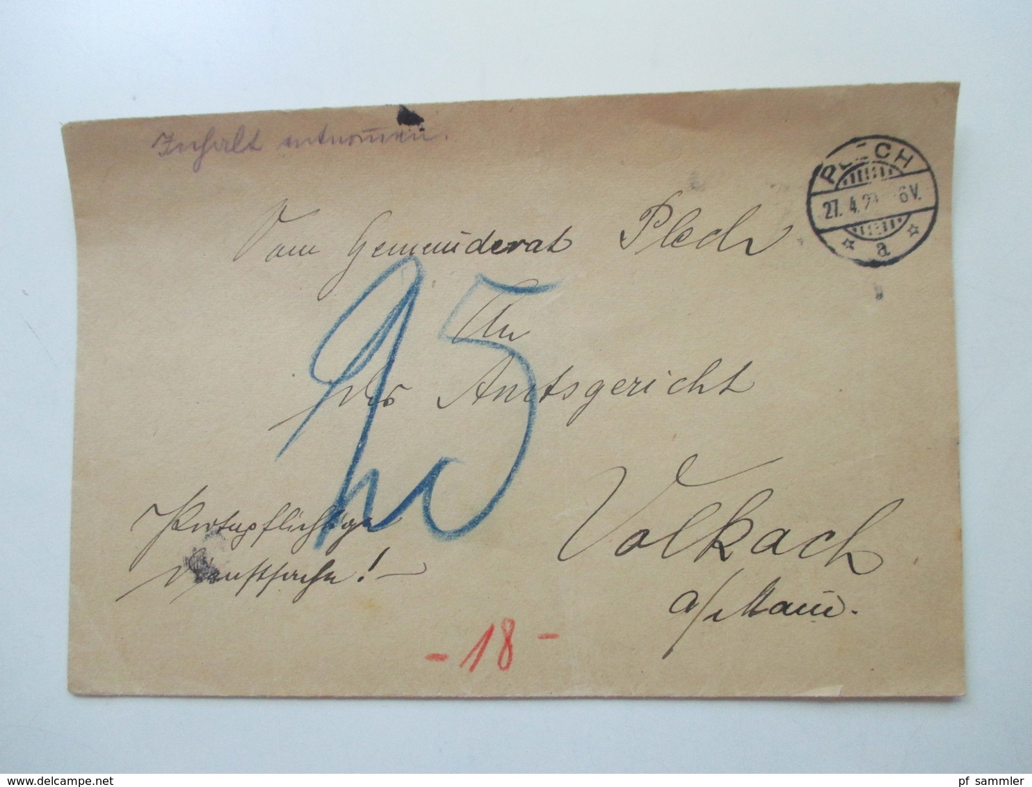 AD Bayern - DR 1809 - 1920er Jahre! Dienstbriefe / Amtsbriefe Markenlos. Viel mit Inhalt. Farbige Stempel. 100 Stk