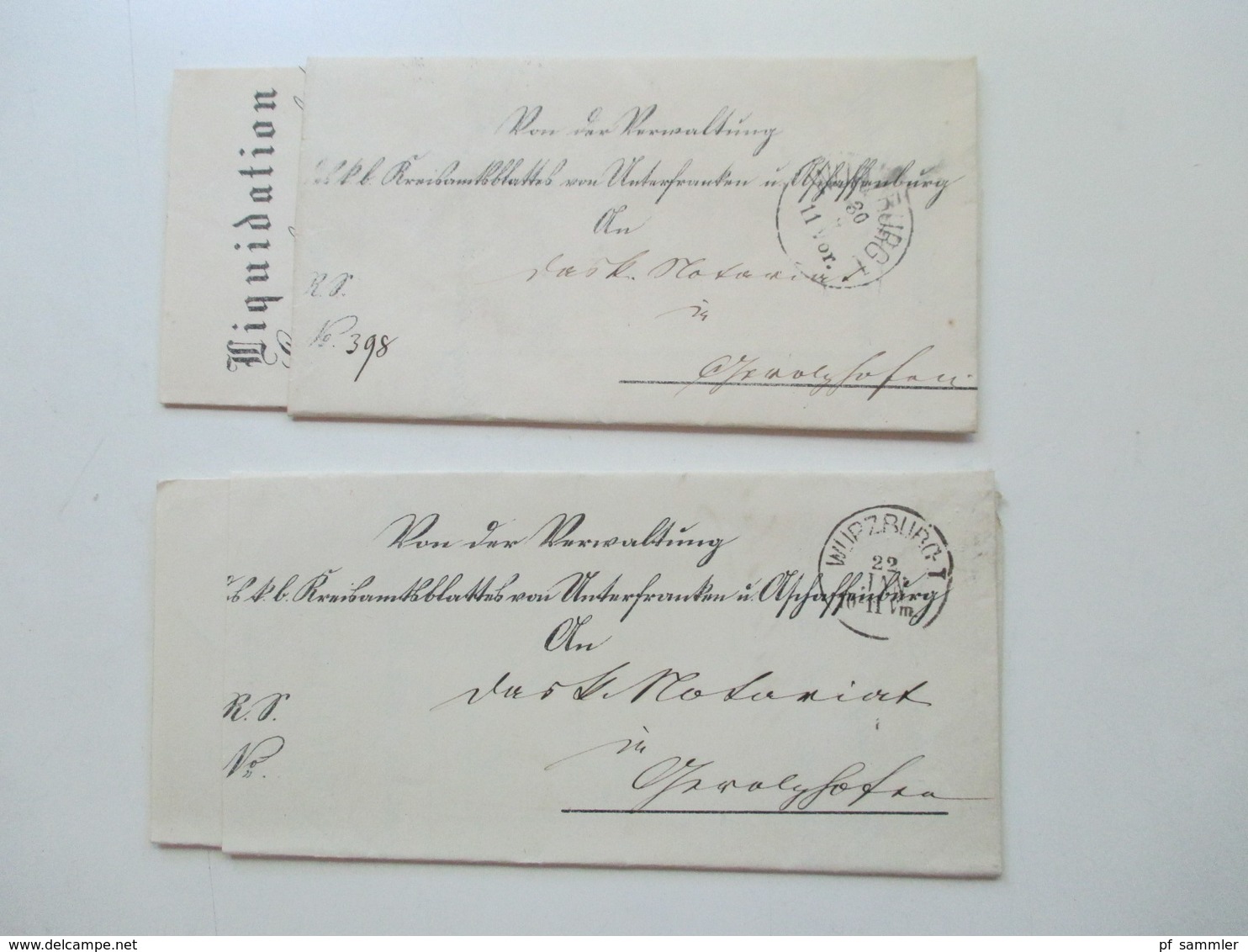 AD Bayern - DR 1809 - 1920er Jahre! Dienstbriefe / Amtsbriefe Markenlos. Viel mit Inhalt. Farbige Stempel. 100 Stk