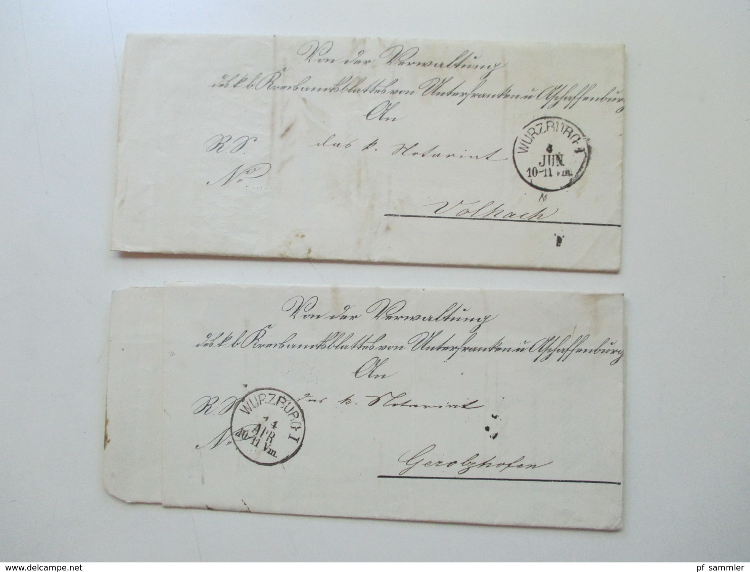 AD Bayern - DR 1809 - 1920er Jahre! Dienstbriefe / Amtsbriefe Markenlos. Viel mit Inhalt. Farbige Stempel. 100 Stk