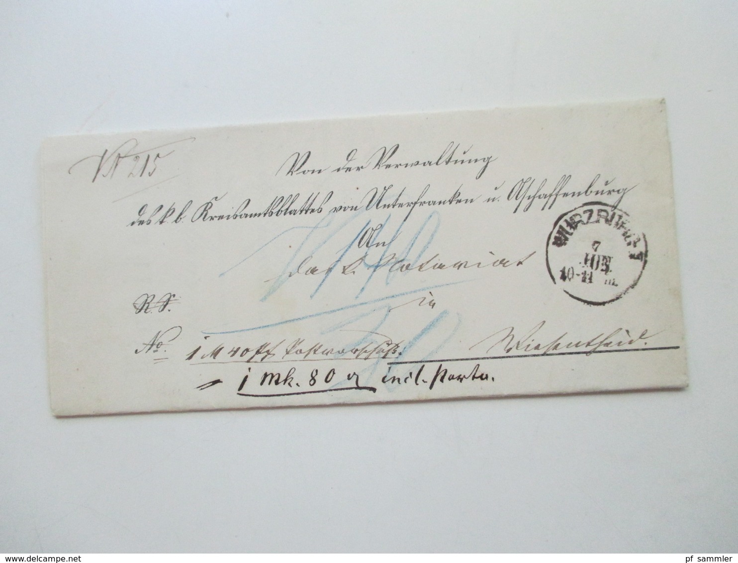 AD Bayern - DR 1809 - 1920er Jahre! Dienstbriefe / Amtsbriefe Markenlos. Viel mit Inhalt. Farbige Stempel. 100 Stk