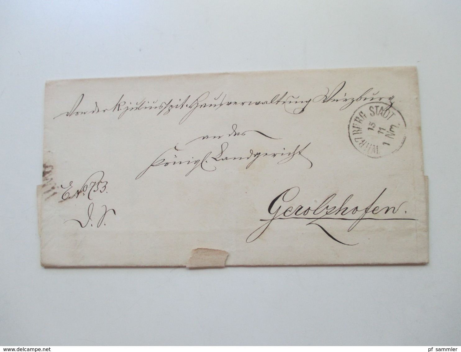 AD Bayern - DR 1809 - 1920er Jahre! Dienstbriefe / Amtsbriefe Markenlos. Viel mit Inhalt. Farbige Stempel. 100 Stk