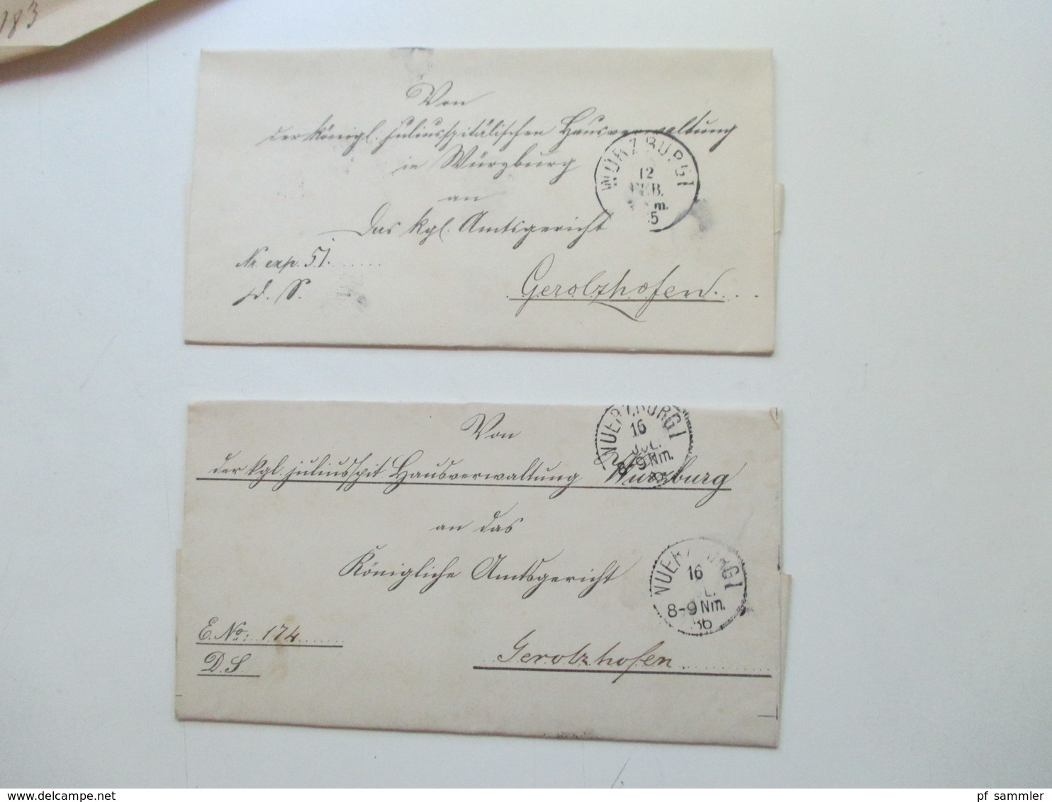 AD Bayern - DR 1809 - 1920er Jahre! Dienstbriefe / Amtsbriefe Markenlos. Viel mit Inhalt. Farbige Stempel. 100 Stk