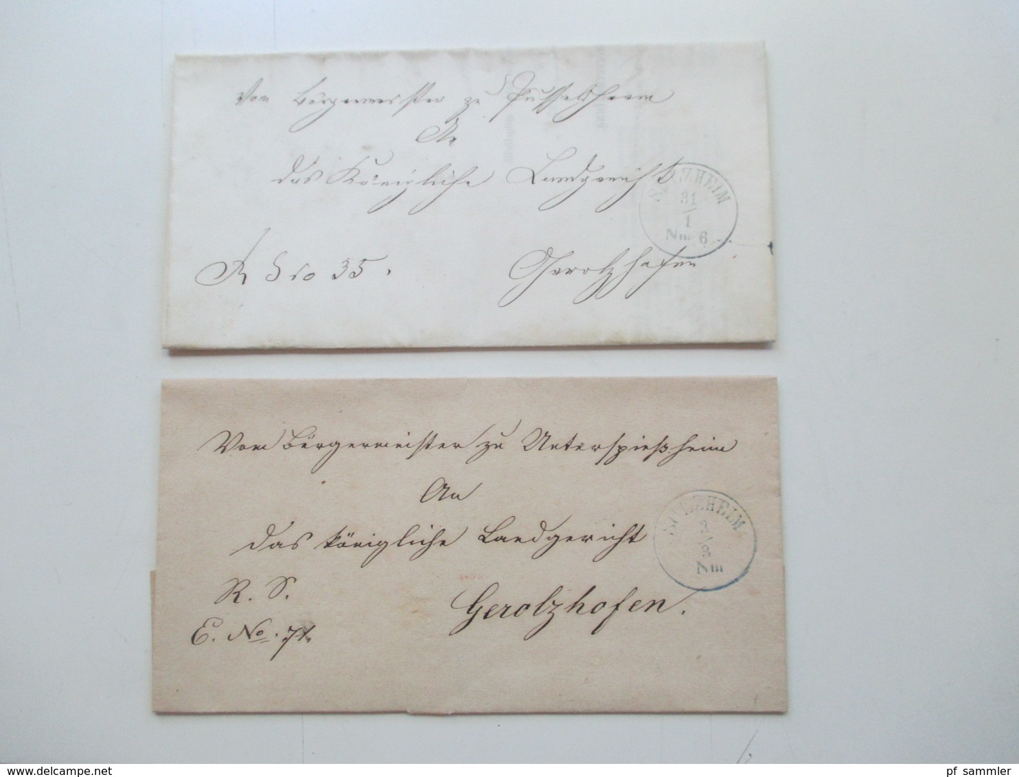 AD Bayern - DR 1809 - 1920er Jahre! Dienstbriefe / Amtsbriefe Markenlos. Viel mit Inhalt. Farbige Stempel. 100 Stk