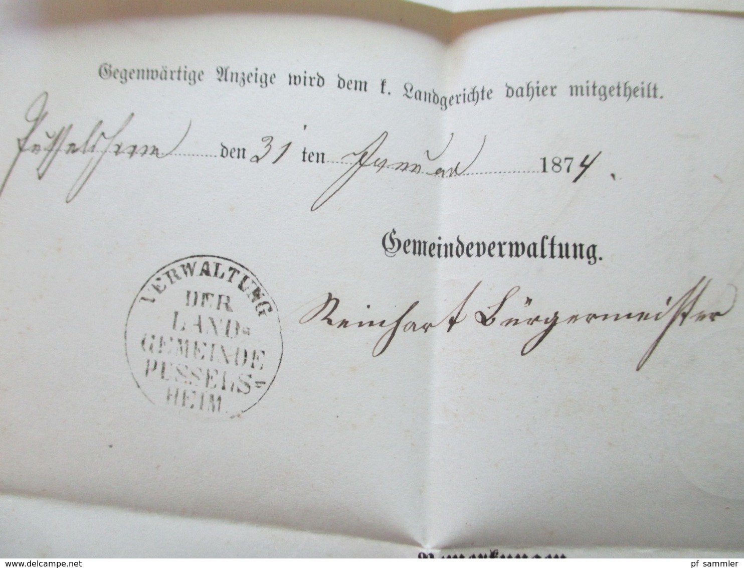 AD Bayern - DR 1809 - 1920er Jahre! Dienstbriefe / Amtsbriefe Markenlos. Viel mit Inhalt. Farbige Stempel. 100 Stk