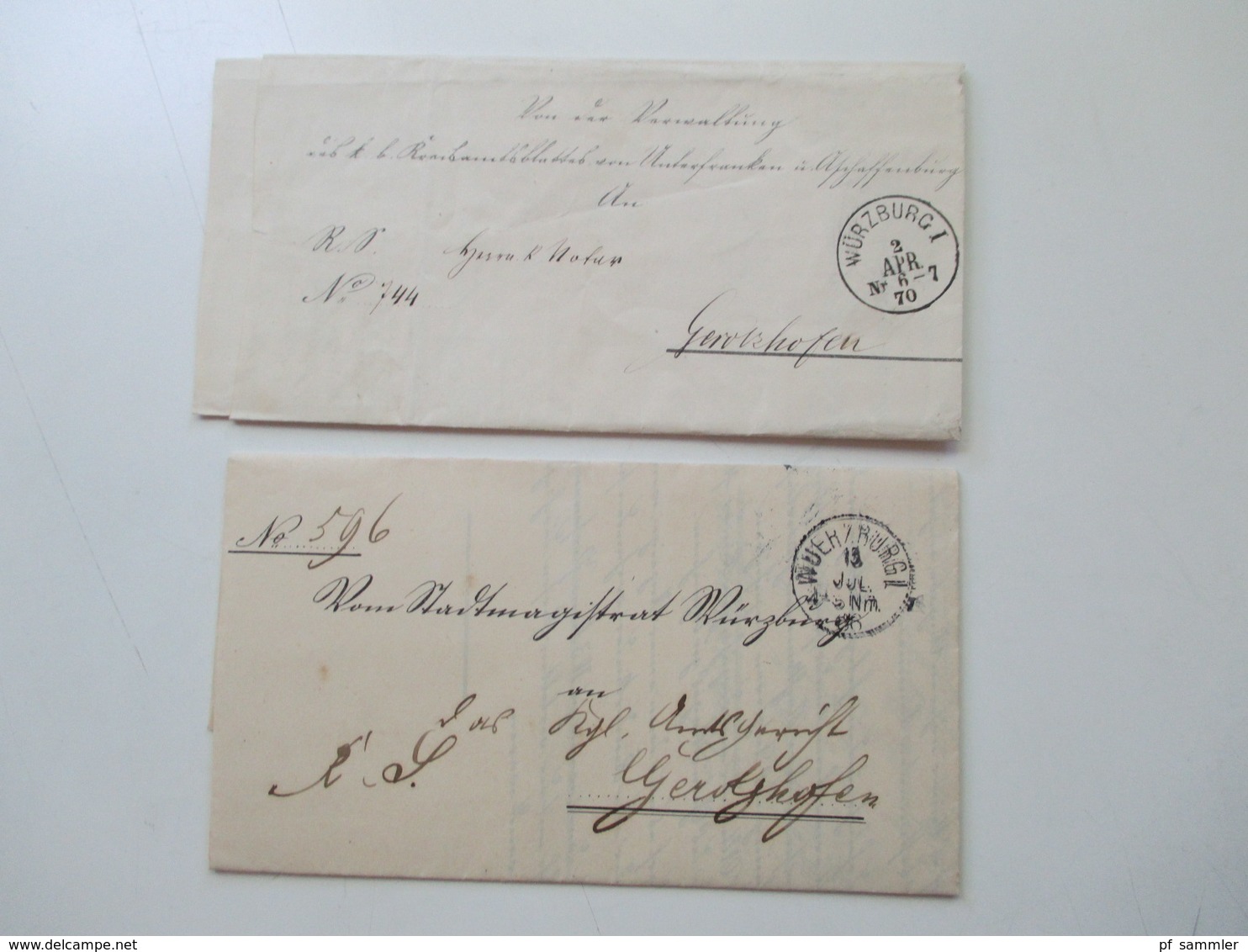 AD Bayern - DR 1809 - 1920er Jahre! Dienstbriefe / Amtsbriefe Markenlos. Viel mit Inhalt. Farbige Stempel. 100 Stk