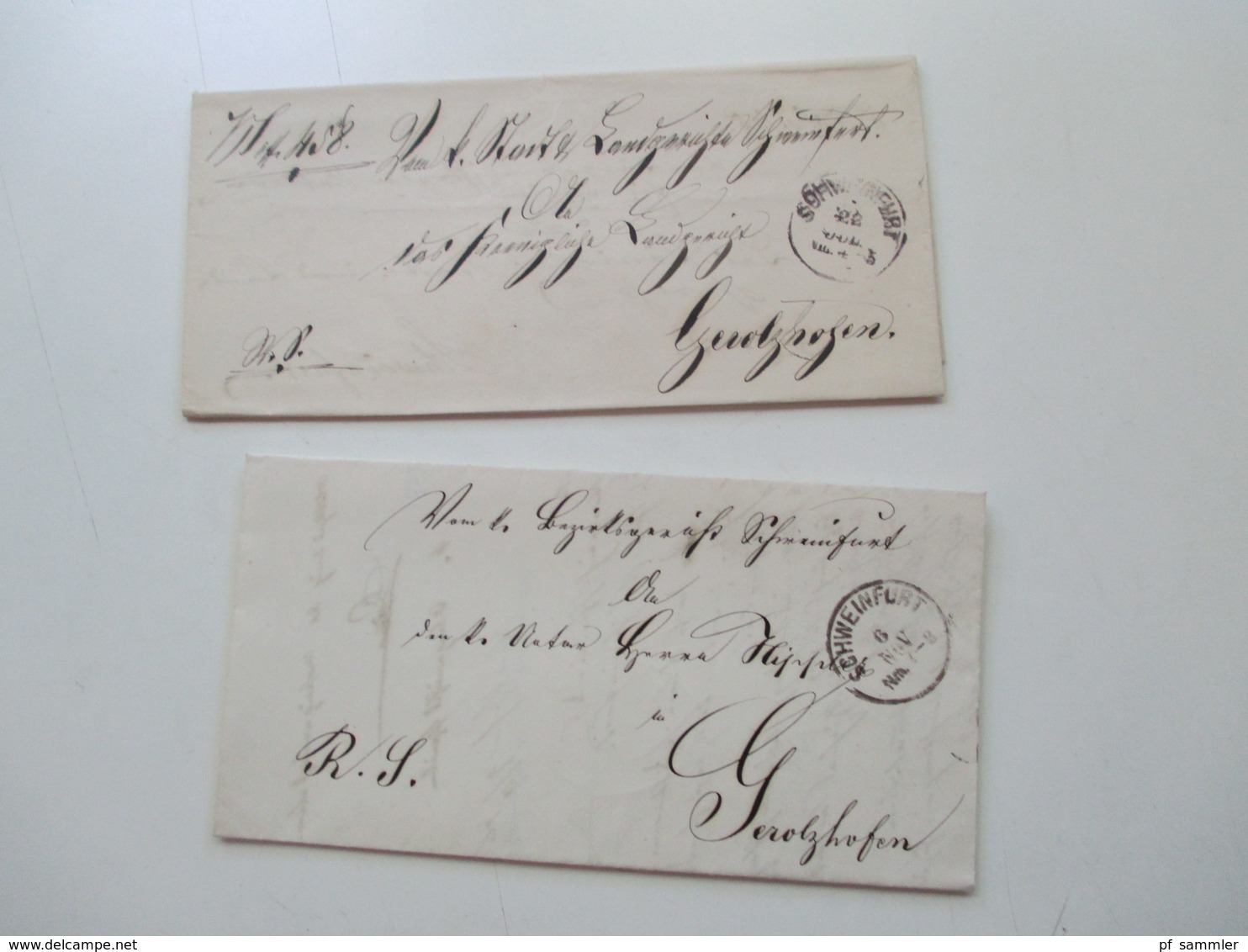 AD Bayern - DR 1809 - 1920er Jahre! Dienstbriefe / Amtsbriefe Markenlos. Viel mit Inhalt. Farbige Stempel. 100 Stk