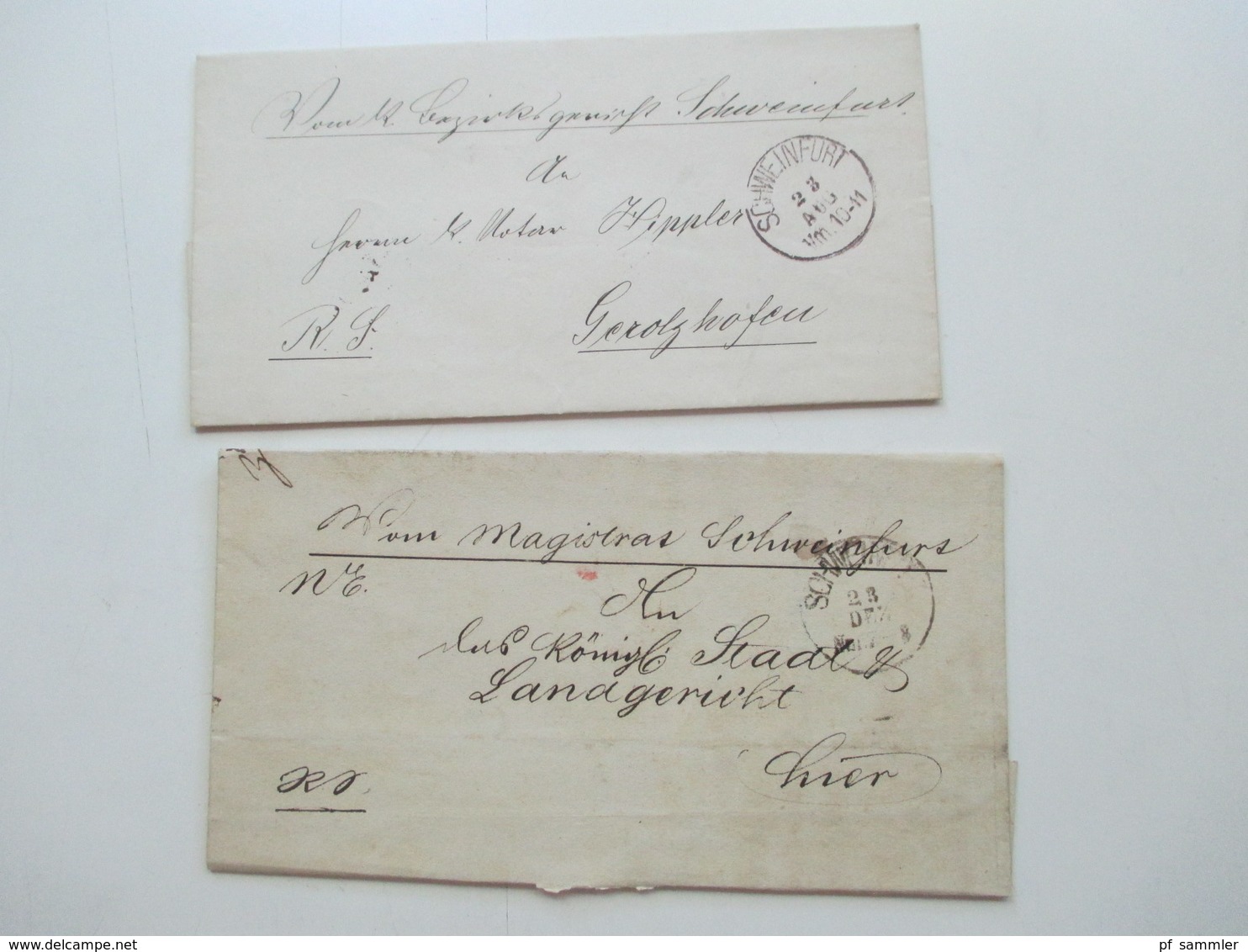 AD Bayern - DR 1809 - 1920er Jahre! Dienstbriefe / Amtsbriefe Markenlos. Viel mit Inhalt. Farbige Stempel. 100 Stk