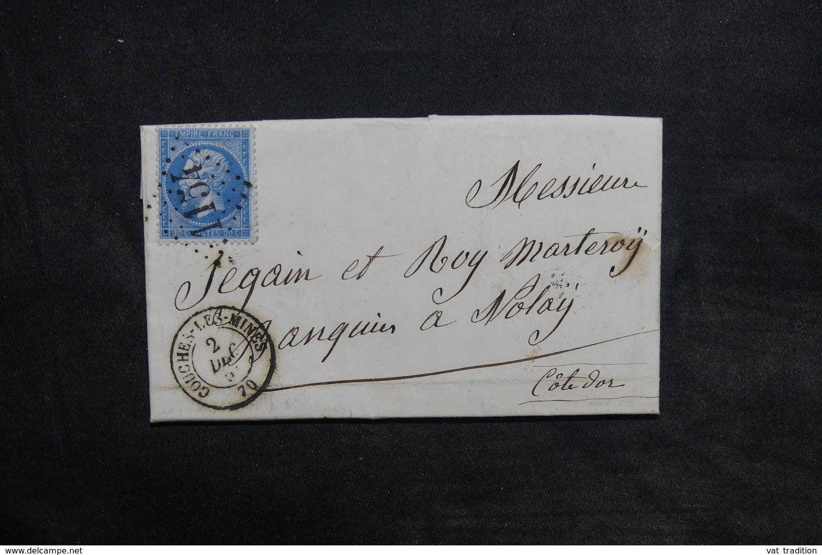 FRANCE - Lettre De Couches Les Mines Pour Nolay En 1864 , Affranchissement Napoléon - L 36169 - 1849-1876: Période Classique