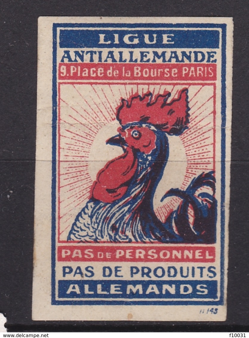 Timbre Erinophilie Ligue ANTIALLEMANDE Pas De Produits Allemands - Other & Unclassified