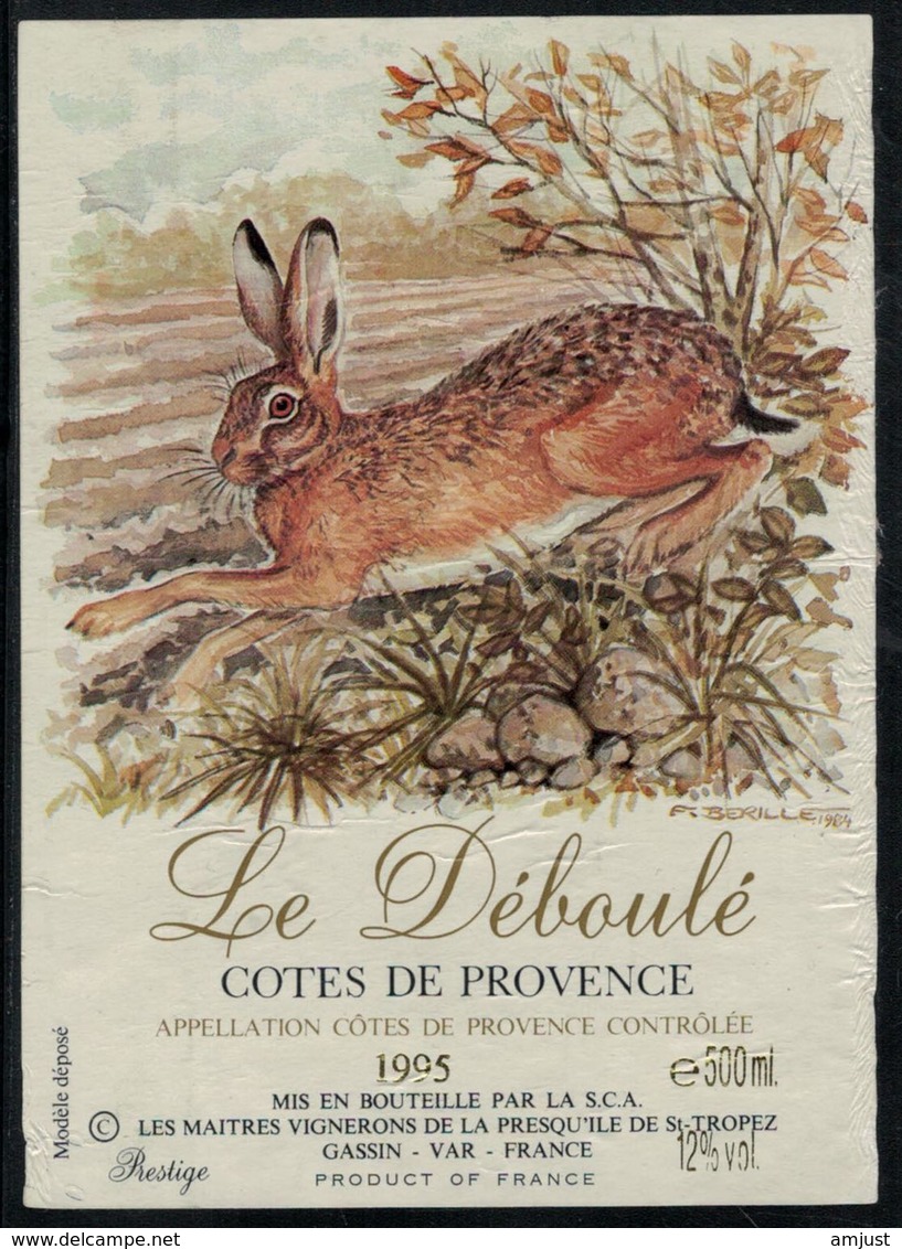 Etiquette De Vin // Côte De Provence, Le Déboulé, Lapin - Rabbits