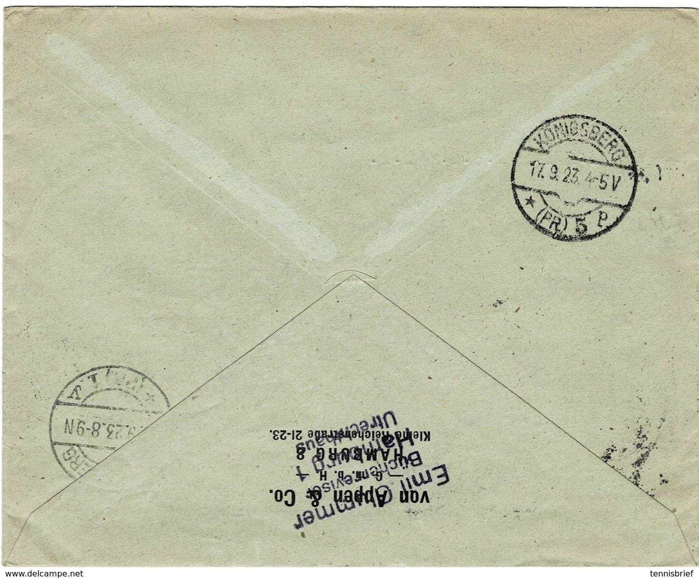 1923, Portogerechte  Reko-Drucksache , A2009 - Briefe U. Dokumente