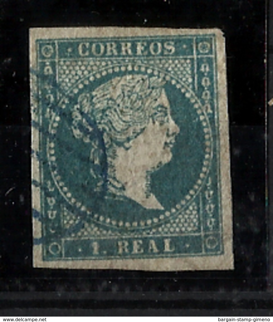 ESPAÑA Nº 45 En Usado Parrilla Azul. Cat. 275 € - Used Stamps
