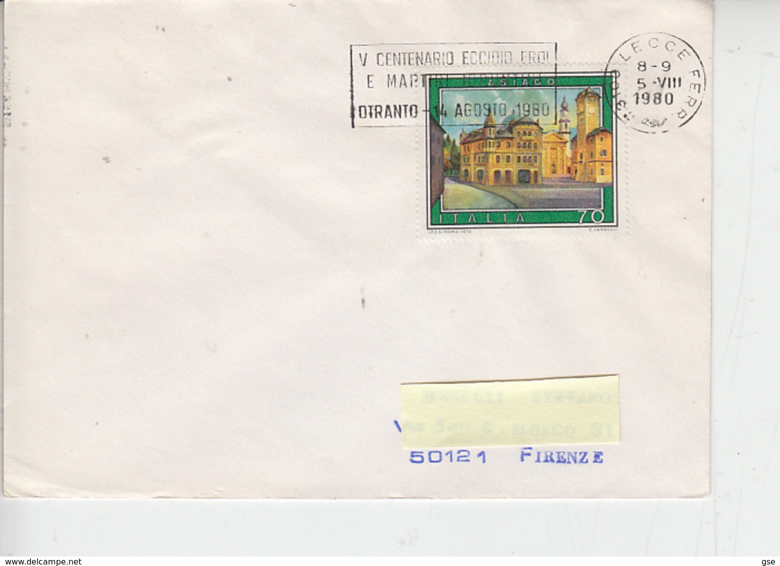 ITALIA - 1980 - Lecce - Annullo Meccanico " Eccidio Eroi - Otranto" - Altri & Non Classificati