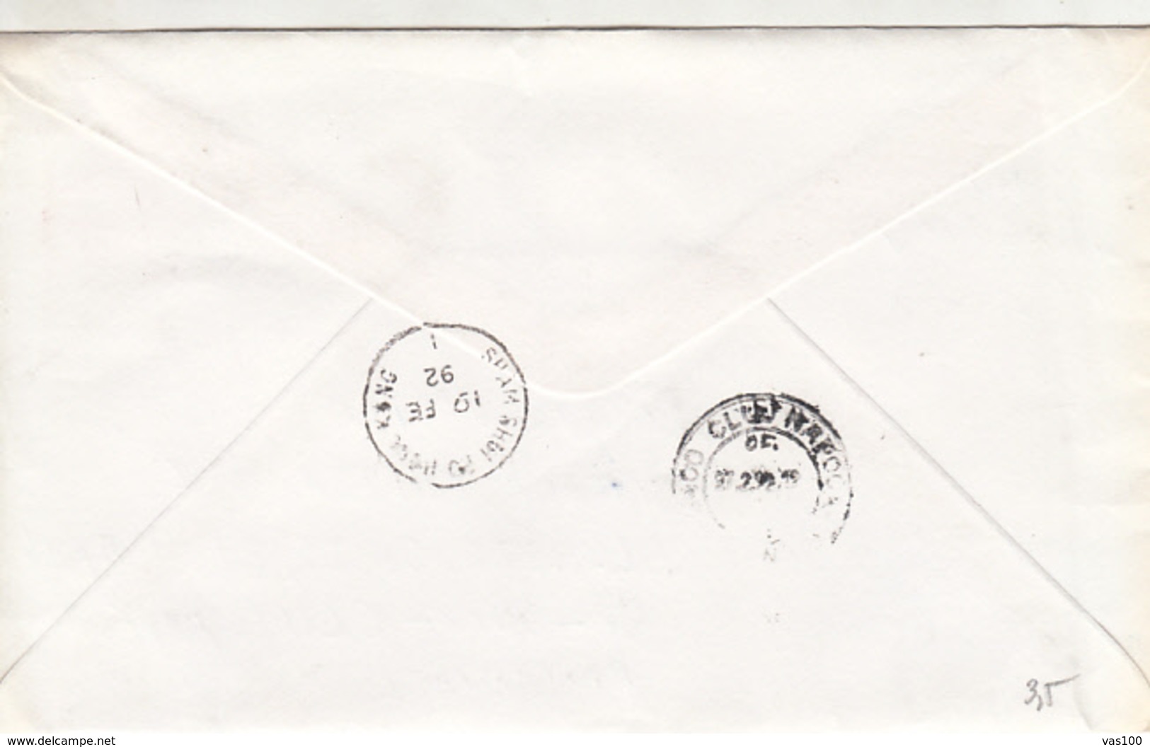 QUEEN ELISABETH II, YEAR OF THE SNAKE, STAMPS ON REGISTERED COVER, 1992, HONG KONG - Briefe U. Dokumente