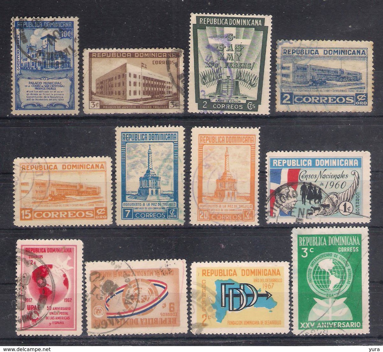 Lot 86 Dominican Republic 12 Different 1945/67 - Repubblica Domenicana