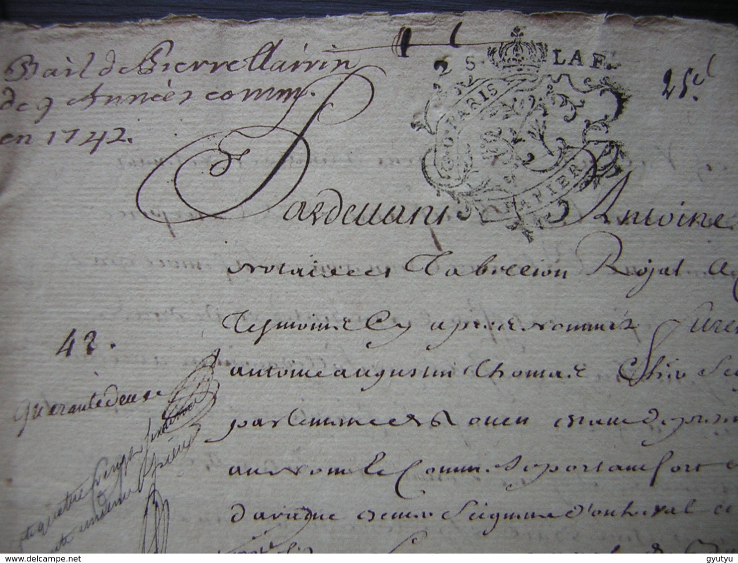 1741  Bail Pour Antoine Augustin Thomas à Pierre Clairain Ferme De Mermont (Crépy Oise), 8 Pages - Manuscripts