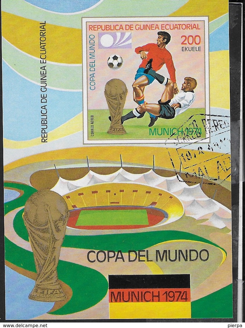 GUINEA EQUATORIALE - 1974 - CAMPIONATO DEL MONDO CALCIO MONACO - ( YVERT BL 77- MICHEL BL 96) - 1974 – Germania Ovest