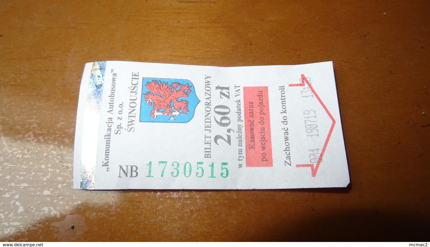 Bus Ticket From Świnoujście Poland - Fahrkarte 2019 - Andere & Zonder Classificatie