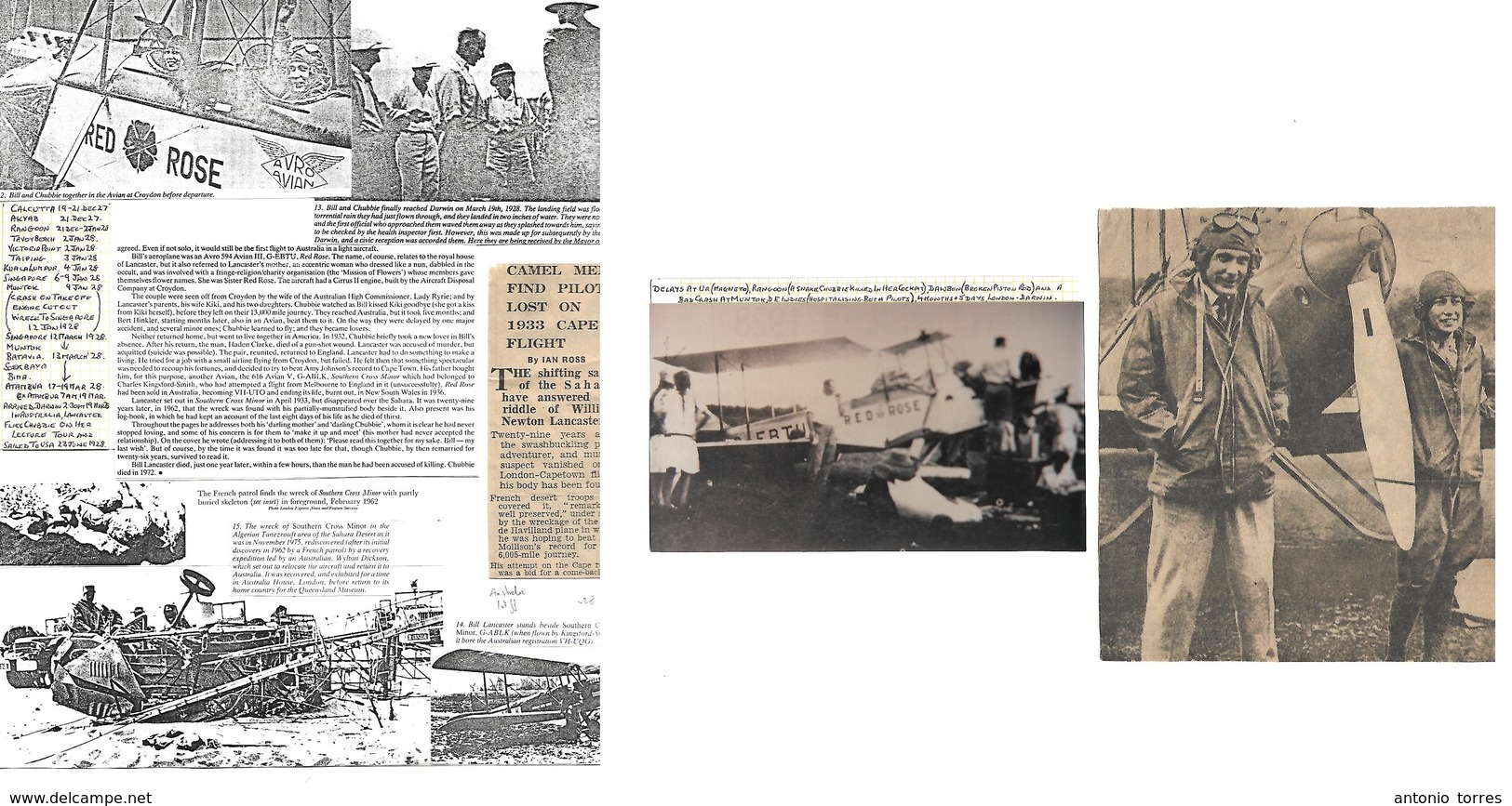 Airmails - World. 1927-33. INDIA - AUSTRALIA - BURMA - HK - MALAY - SINGAPORE. Newspaper Contemporary Notes + History Of - Altri & Non Classificati