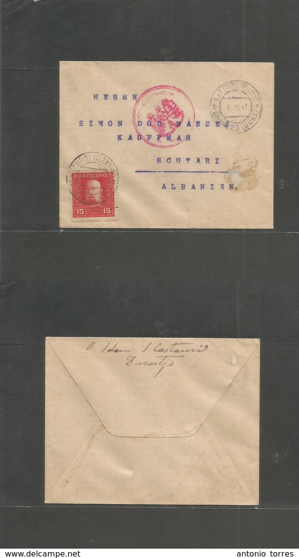 Albania. 1917 (6 Nov) Durazzo - Santeri. Military Mail. Fkd Env. VF. - Albanie