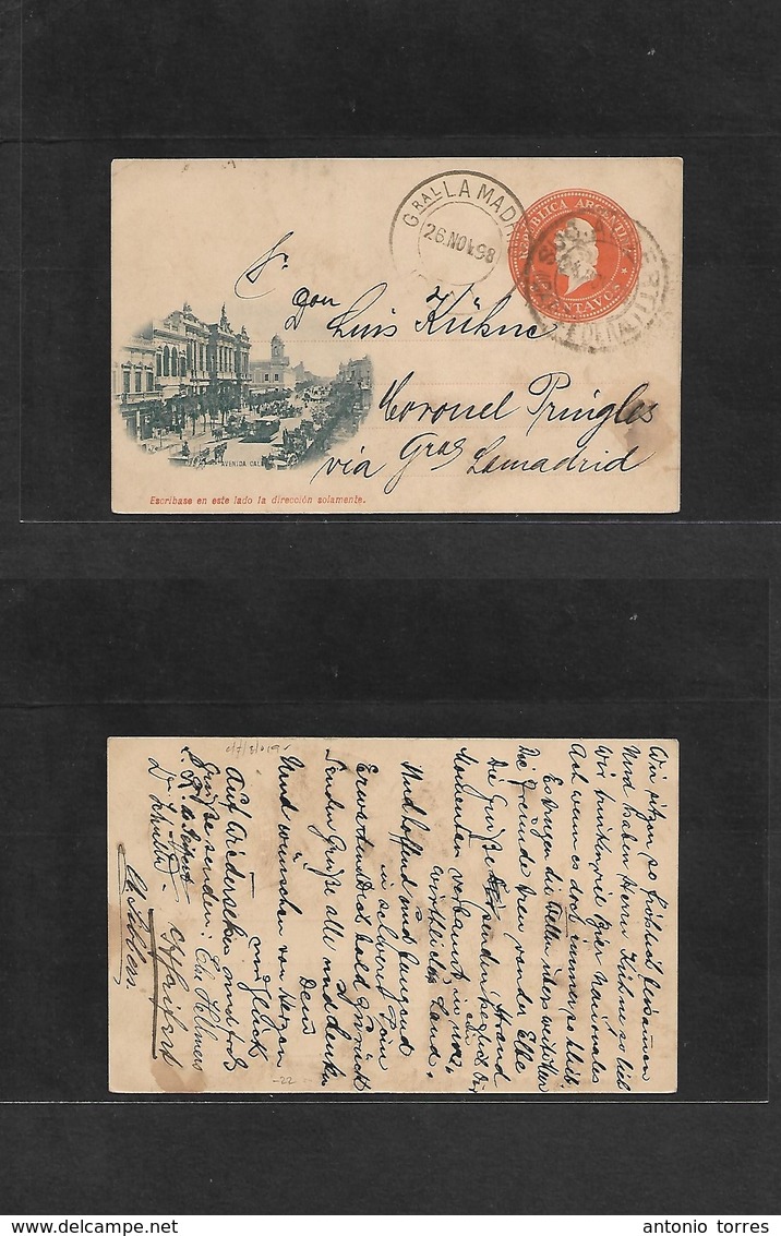 Argentina - Stationery. 1898 (25 Nov) Buenos Aires Local Usage. La Albertina - General La Madrid (26 Nov) 3c Orange Stat - Andere & Zonder Classificatie