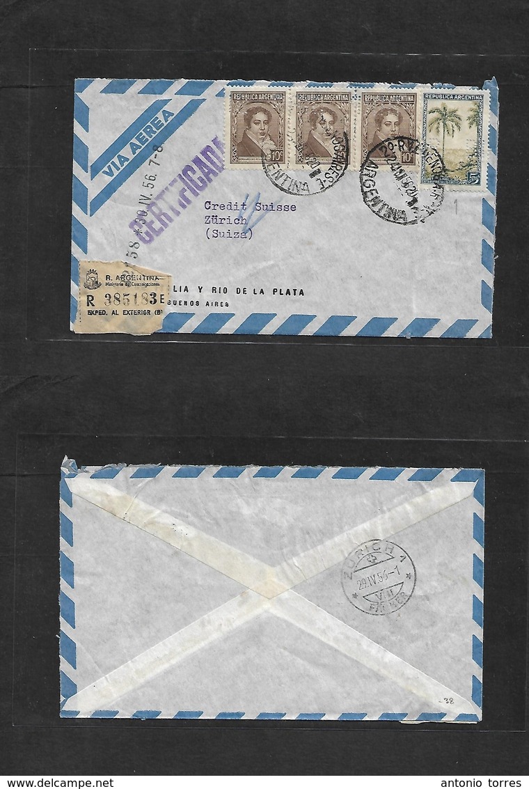 Argentina - Xx. 1956 (24 Apr) 2º RV, Buenos Aires - Switzerland, Zurich (29 Apr) - Other & Unclassified