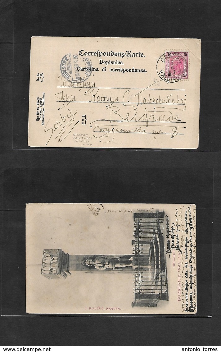 Austria. 1903 (5 June) CROATIA. Orasac, Valvinoce - Belgrade, Serbia (26 May, Gregorian) Fkd Card Duvronik Hero Photo, R - Otros & Sin Clasificación