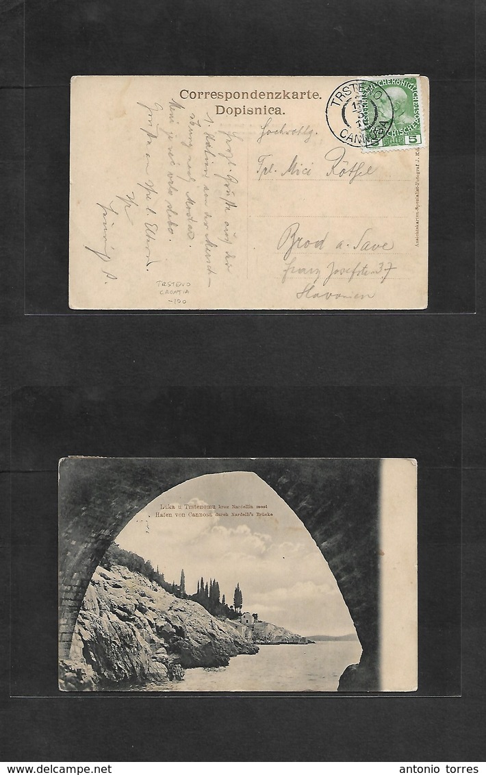 Austria. 1910 (13 May) CROATIA. Trsteno - Brod A Save Fkd View Card. Adriatic Bilingual Cachet. VF +. - Andere & Zonder Classificatie