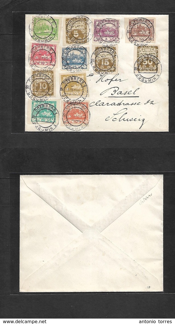 Czechoslovakia. 1919 (5 March) Oberberg - Switzerland, Basel. Multifkd Env, Bilingual Cachet. - Other & Unclassified